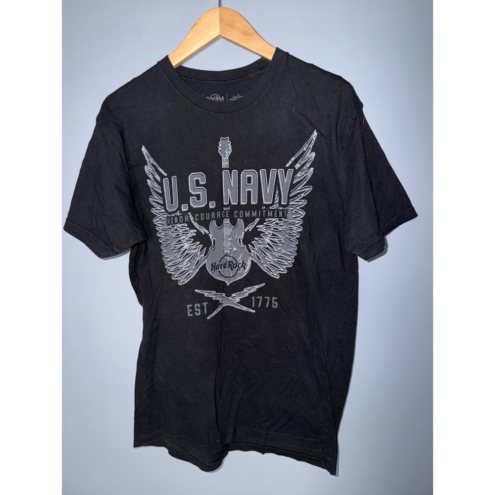 Hard Rock Cafe US Navy Honor Graphic T-Shirt‎ Black Mens Medium